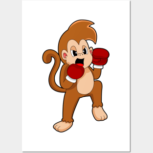 Monkey Boxer Boxing gloves Boxing Posters and Art